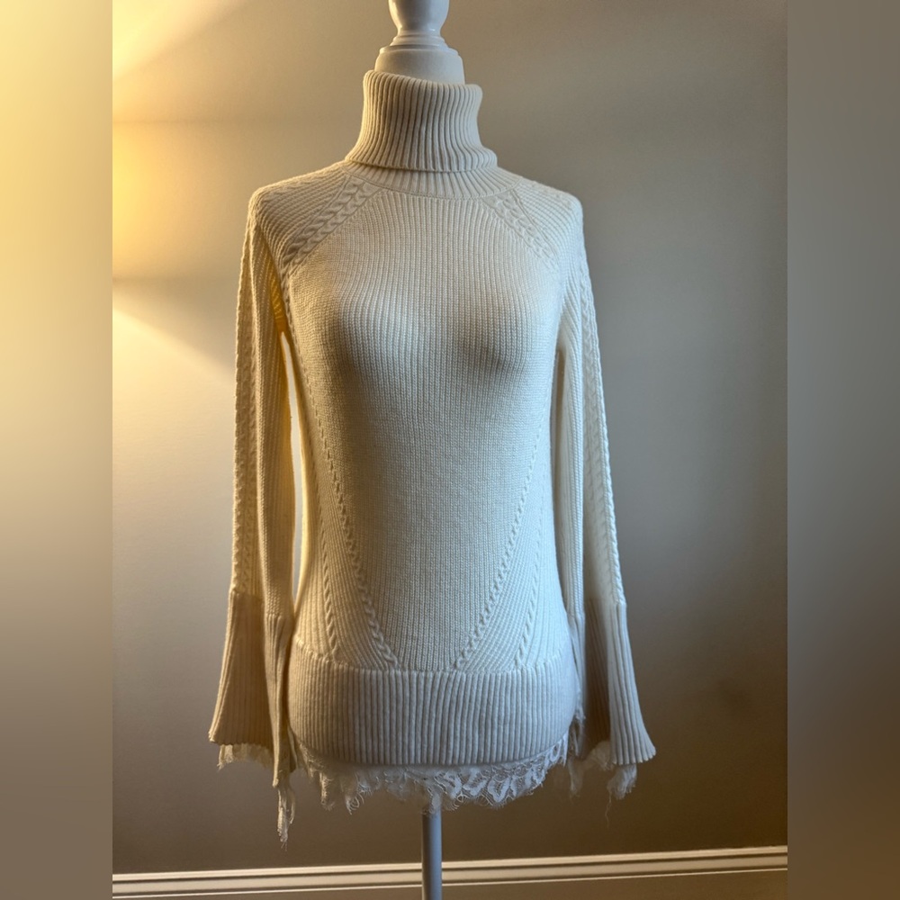 Elegant Cream Turtleneck Sweater